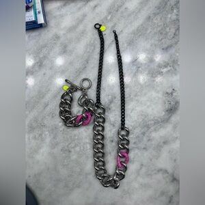 Juicy couture necklace and bracelet chunky chain set!